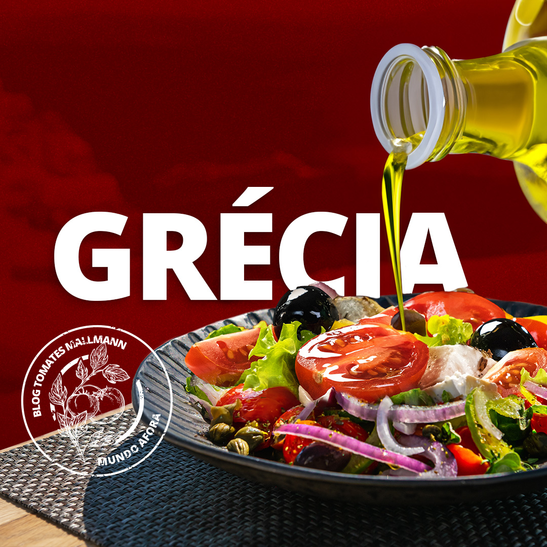 Saladas gregas com tomates para refrescar os seus dias