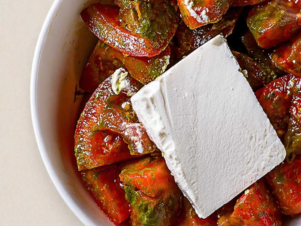 Salada com Tomate Brown e Queijo Feta